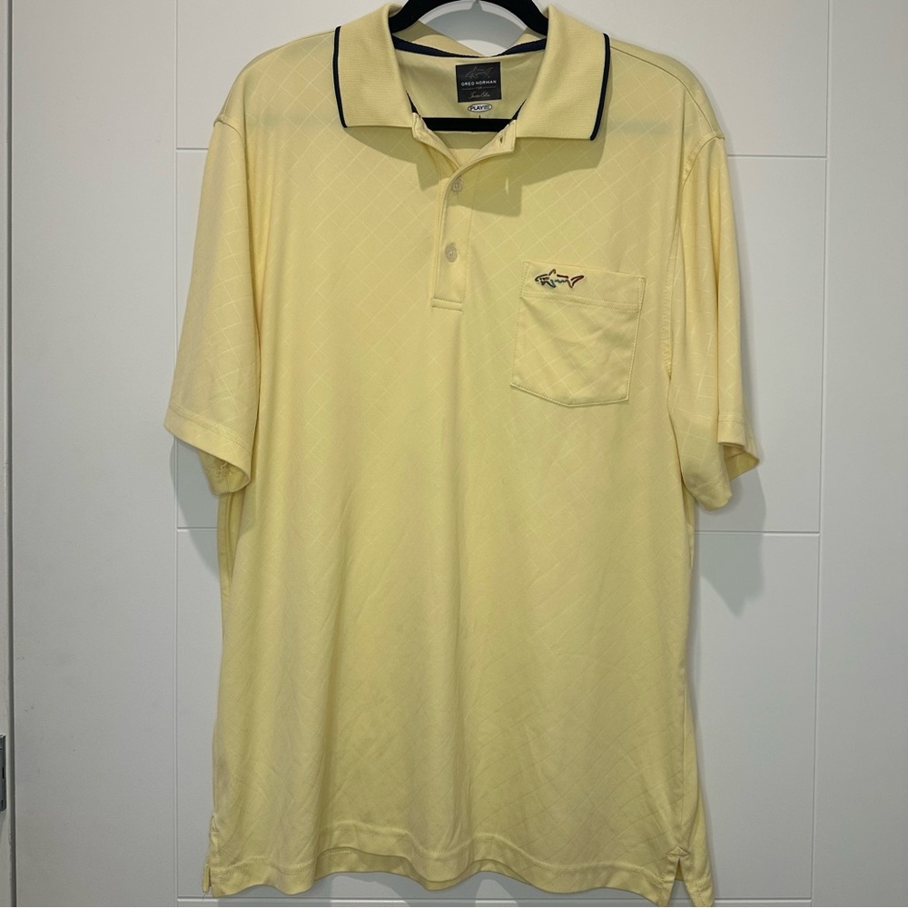 Men's Yellow Polo Shirt Greg Norman size L